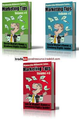 Product picture *New* Millionaire Marketing Tips Vol 1-3 (Mrr)